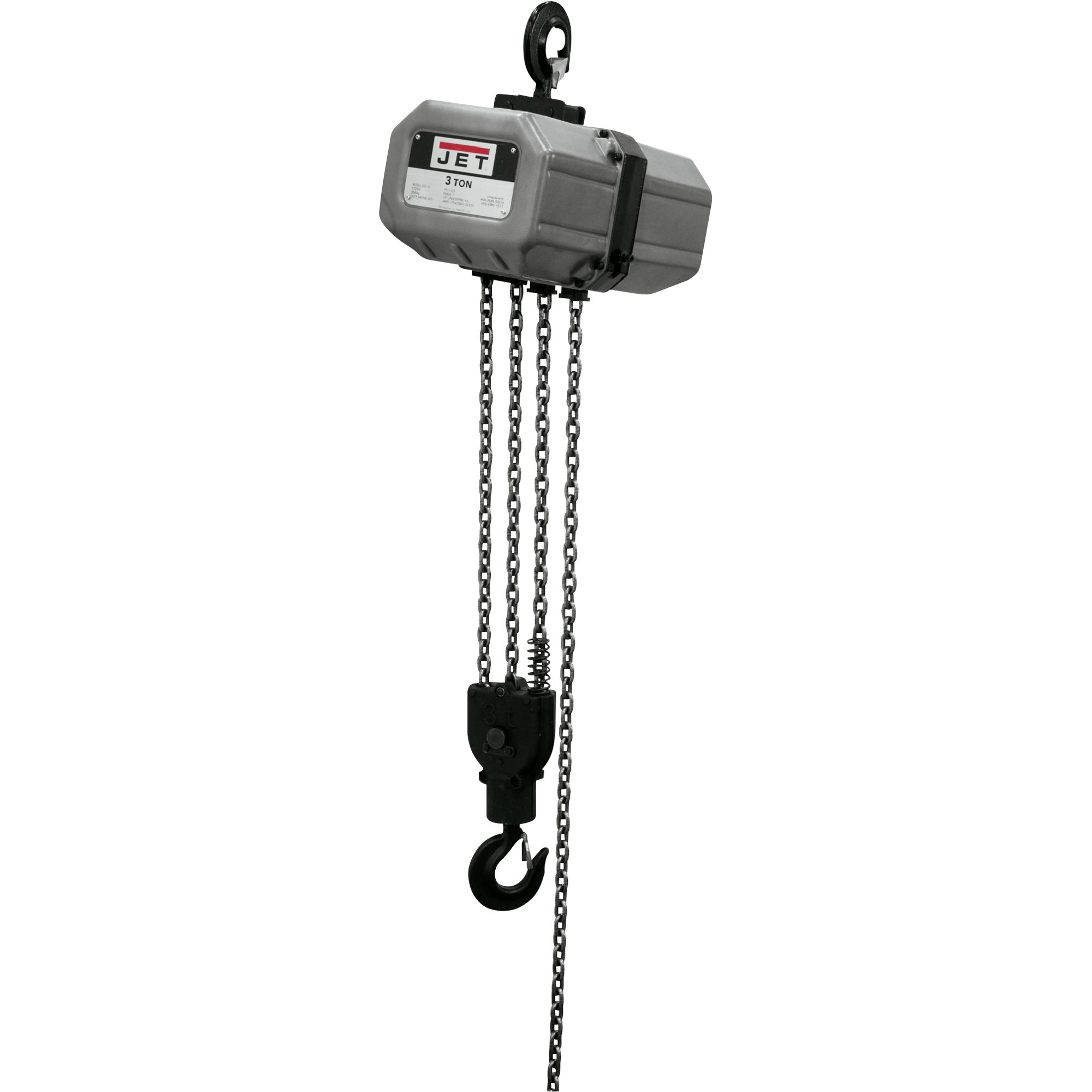 JET Electric Chain Hoist - 3-Ton Capacity, 15ft. Lift, Single Phase, Model# 3SS-1C-15